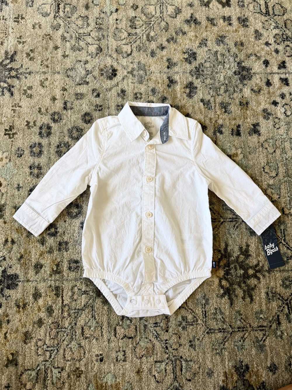 NWT Carter’s 12 month White Baby Dress Shirt One-Piece